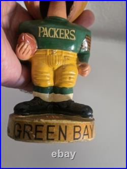 Vintage Original 1965 Green Bay Packers NFL Football Gold Base BOBBLEHEAD Nodder