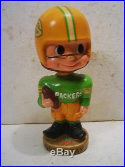 Vintage Original Green Bay Packers Round Bottom Bobble Head w Box Japan Clean