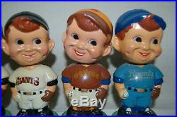 Vintage Original Lot Of 5 7 Bobble Head Dolls A's Angels Giants Padres Royals