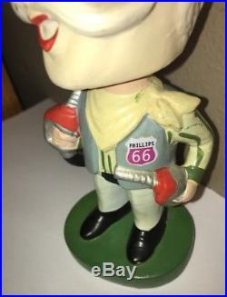 Vintage Phillips 66 Gas Oil Service Man Bobble Head Nodder Toy Japan Advertising