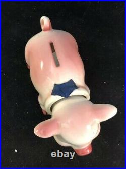 Vintage Pink Pig Nodder Piggie Bank Bobblehead