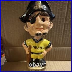 Vintage Pittsburgh Pirates Bobble Head Baseball Figurine Yellow Uniform