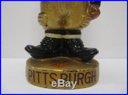 Vintage Pittsburgh Steelers 1962 RARE Football Gold Base Black Face Bobblehead