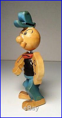 Vintage Popeye 1940's Wooden Nodder Bobble Head King Feature Linemar Toy Japan
