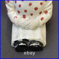 Vintage Porcelain Bobble Head Nodder Sitting Lady Red Polka Dot Top Circa