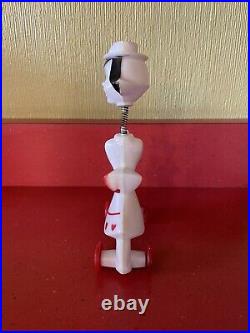 Vintage Rosbro/tico Toys Hard Plastic Valentine Bobble-head Girl On Wheels Vintage Rosbro/tico Toys Hard Plastic Valentine Bobble-head Girl On Wheels