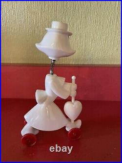 Vintage Rosbro/tico Toys Hard Plastic Valentine Bobble-head Girl On Wheels Vintage Rosbro/tico Toys Hard Plastic Valentine Bobble-head Girl On Wheels
