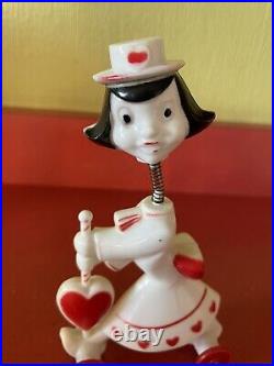 Vintage Rosbro/tico Toys Hard Plastic Valentine Bobble-head Girl On Wheels Vintage Rosbro/tico Toys Hard Plastic Valentine Bobble-head Girl On Wheels