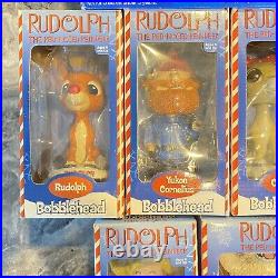 Vintage Rudolph the Red Nosed Reindeer Show Bobbleheads Set of 9-Toy Site 2001