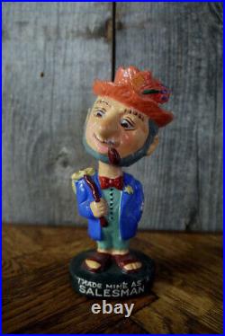Vintage SALESMAN Bobblehead goct122 American Funny Beggar Nodding Doll