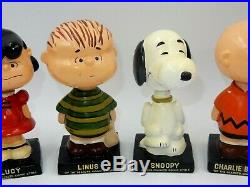Vintage Set Of 5 Peanut Gang Bobbleheads Nodder Lego Japan