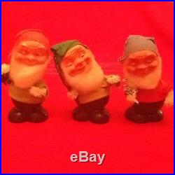 Vintage Snowman and 5 Elf candy container bobble head Made in Western Germany