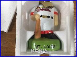 Vintage St Louis Cardinals Bobble Head Nodder With Green Base With Orginal Box