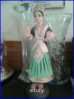 Vintage THANJAVUR / Tanjore Handmade India PAPER MACHE Bobblehead DANCING DOLL