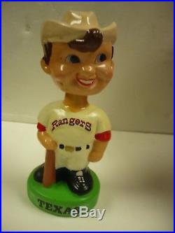 Vintage Texas Rangers Mascot Ball Boy Bobble Head, Very Nice Condition