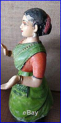 Vintage Thanjavur Dancing Doll Handmade BOBBLEHEAD PAPER MACHE