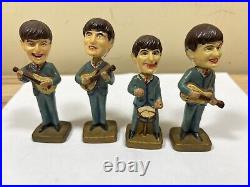 Vintage The Beatles Big Head Cake Toppers Plastic Bobbleheads 3.5-4 Inch