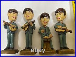 Vintage The Beatles Big Head Cake Toppers Plastic Bobbleheads 3.5-4 Inch