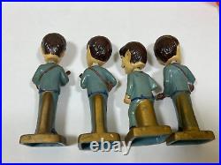 Vintage The Beatles Big Head Cake Toppers Plastic Bobbleheads 3.5-4 Inch