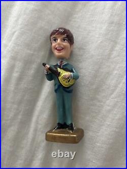 Vintage The Beatles Big Head Cake Toppers Plastic Bobbleheads 3.5-4 Inch