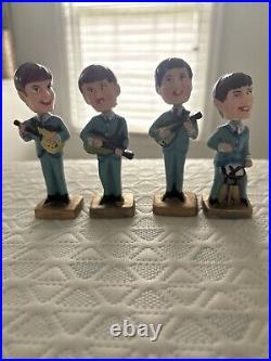 Vintage The Beatles Big Head Cake Toppers Plastic Bobbleheads 3.5-4 Inch
