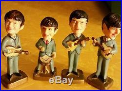 Vintage The Beatles Cake Topper Set of Four Bobble Head Dolls Nodder Exc Cond