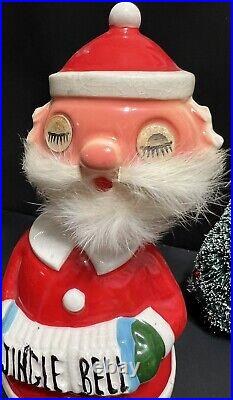 Vintage Ultra Rare Bobble Head Santa Claus Christmas Decanter Winkey Eyes, Japan