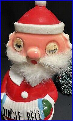 Vintage Ultra Rare Bobble Head Santa Claus Christmas Decanter Winkey Eyes, Japan