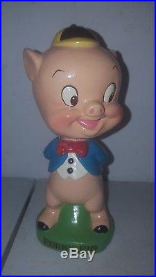 Vintage Warner Brothers Porky Pig Nodder Bobblehead Bobble Gem Mint All Original