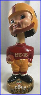 Vintage Washington Redskins Bobblehead Statue Nodder 1965 Round Gold Base Damage