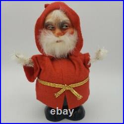 Vintage West Germany Santa Bobble Head Nodder Candy Container Brush Chenille Arm