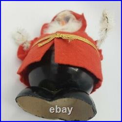 Vintage West Germany Santa Bobble Head Nodder Candy Container Brush Chenille Arm