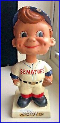 Vintage White Base Washington Senators Bobble Head Nodder