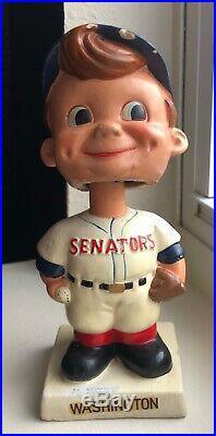 Vintage White Base Washington Senators Bobble Head Nodder
