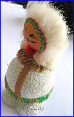 Vintage Xmas ESKIMO Candy Container BOBBLE HEAD 6 (15.5 cm) WESTERN GERMANY