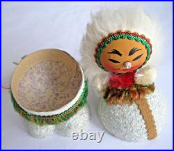 Vintage Xmas ESKIMO Candy Container BOBBLE HEAD 6 (15.5 cm) WESTERN GERMANY