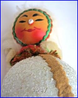 Vintage Xmas ESKIMO Candy Container BOBBLE HEAD 6 (15.5 cm) WESTERN GERMANY