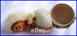 Vintage Xmas ESKIMO Candy Container BOBBLE HEAD 6 (15.5 cm) WESTERN GERMANY