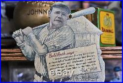 Vintage YANKEE'S BABE RUTH BASEBALL FRO-JOY ICE CREAM DIE-CUT WINDOW CARD SIGN