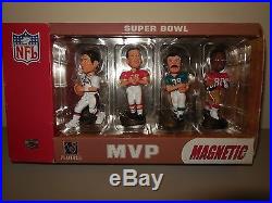 Vintage forever collectibles 4 mini bobble heads super bowl mvps elway-rice-
