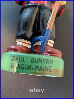 Vintage old Paul Bunyan Bangor Maine lumberjack bobblehead bank