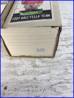 Vtg 1960's Football Fella Team Nodder Bobblehead With Box Japan Black/Orange