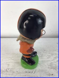 Vtg 1960's Football Fella Team Nodder Bobblehead With Box Japan Black/Orange