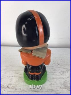 Vtg 1960's Football Fella Team Nodder Bobblehead With Box Japan Black/Orange