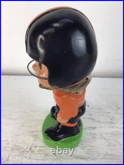 Vtg 1960's Football Fella Team Nodder Bobblehead With Box Japan Black/Orange