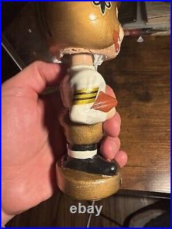 Vtg 1960's NFL New Orleans Saints Player #00 Gold Base Bobblehead 1967 Nodder