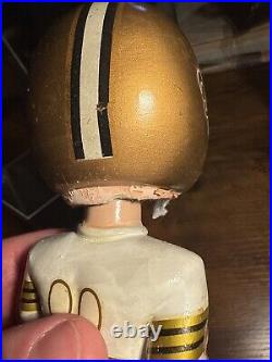 Vtg 1960's NFL New Orleans Saints Player #00 Gold Base Bobblehead 1967 Nodder