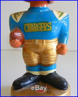 Vtg 1960s AFL Era SAN DIEGO Chargers BOBBLE HEAD Gold Base NODDER Original NICE
