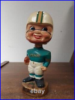 Vtg 1960s NFL Miami Dolphins Bobble Head Nodder Sports Specialties Japan 7 1/4