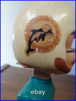Vtg 1960s NFL Miami Dolphins Bobble Head Nodder Sports Specialties Japan 7 1/4